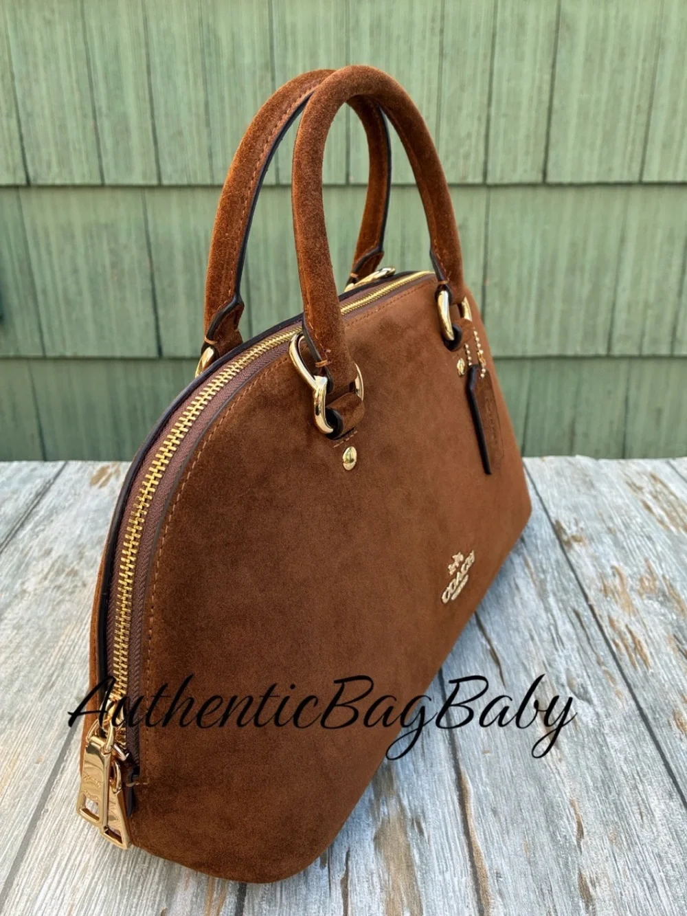 Coach Lara Satchel Leather Suede Bag Purse